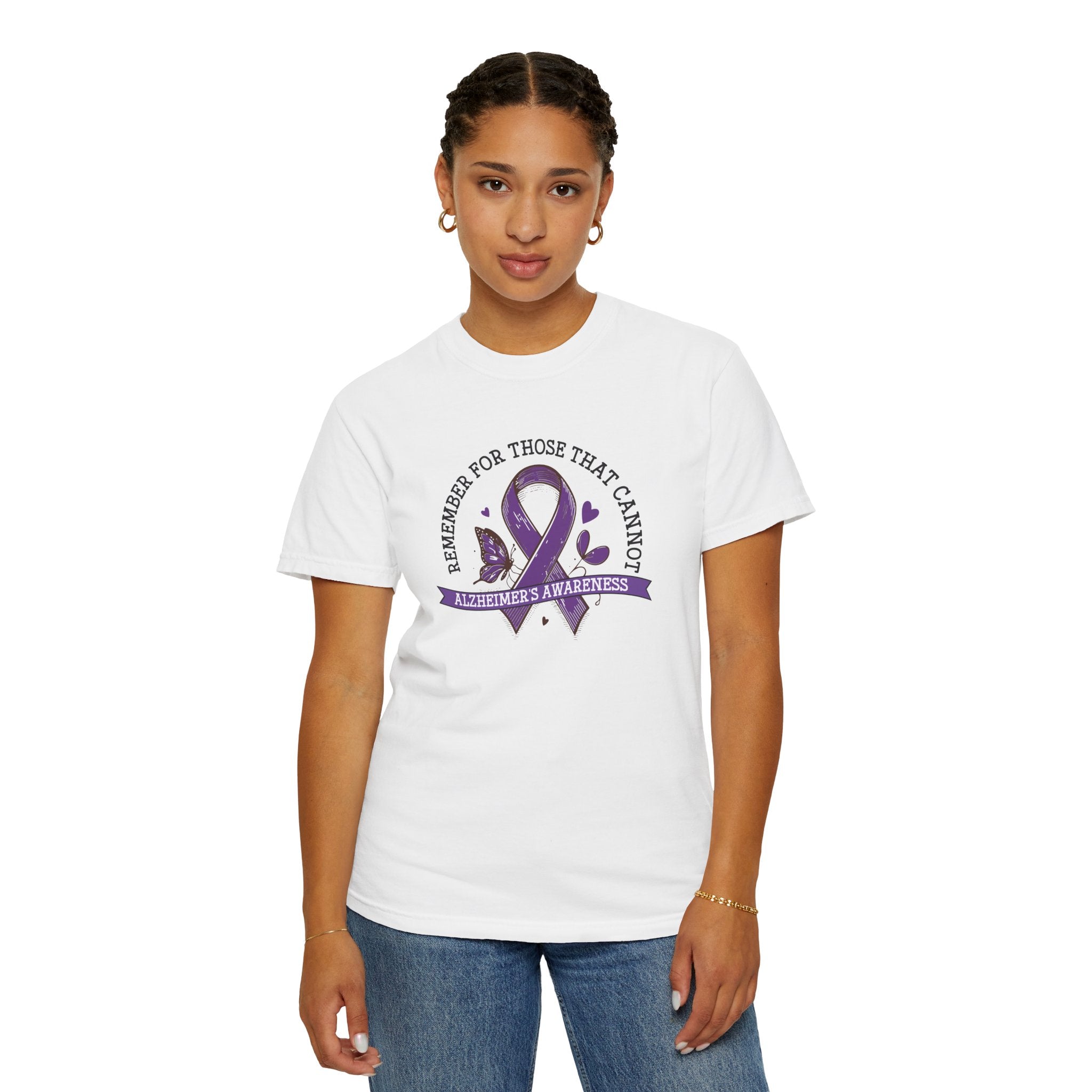Alzheimer's Awareness Ribbon T-Shirt — "Remember for Those That Cannot" Unisex Graphic Tee