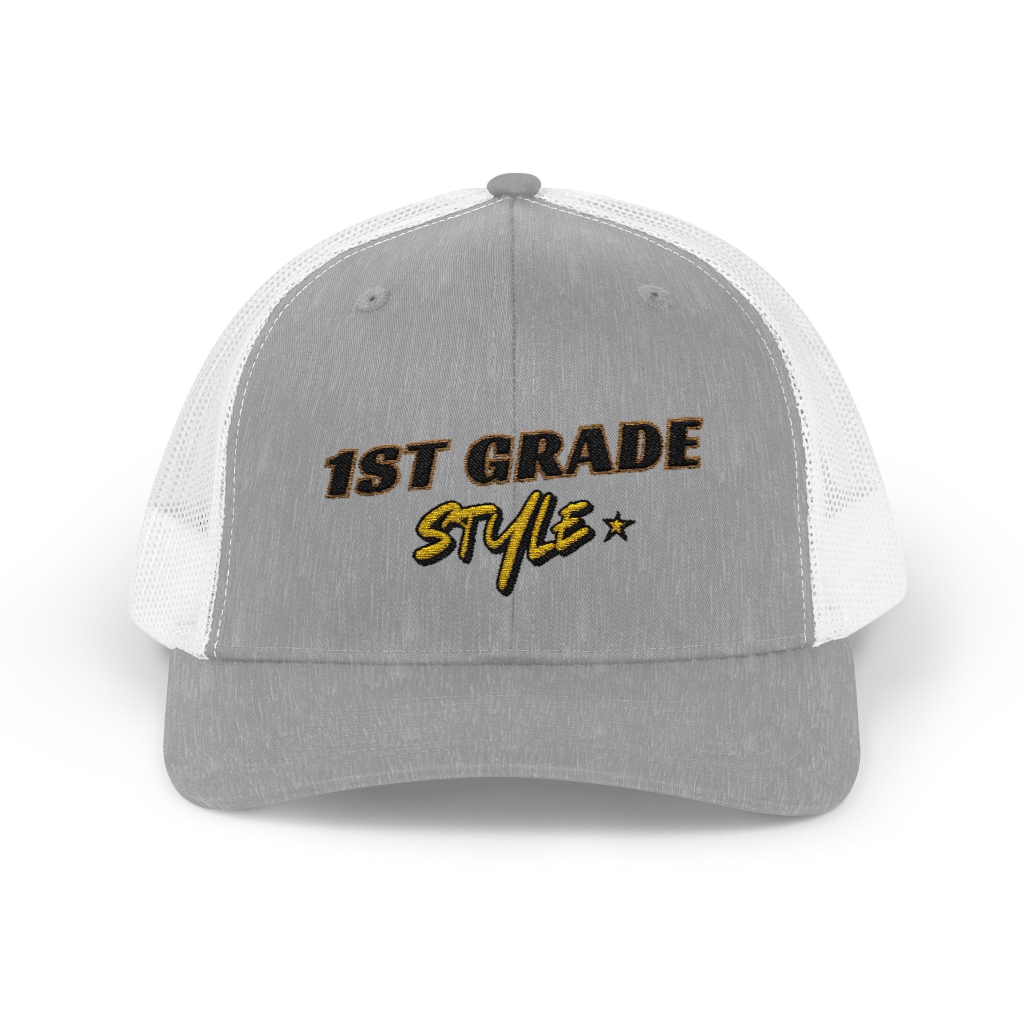 1st Grade Style - Embroidered Snapback Trucker Cap - Street Style - Casual Adjustable Hat - Back to School Apparel - Teacher - Student