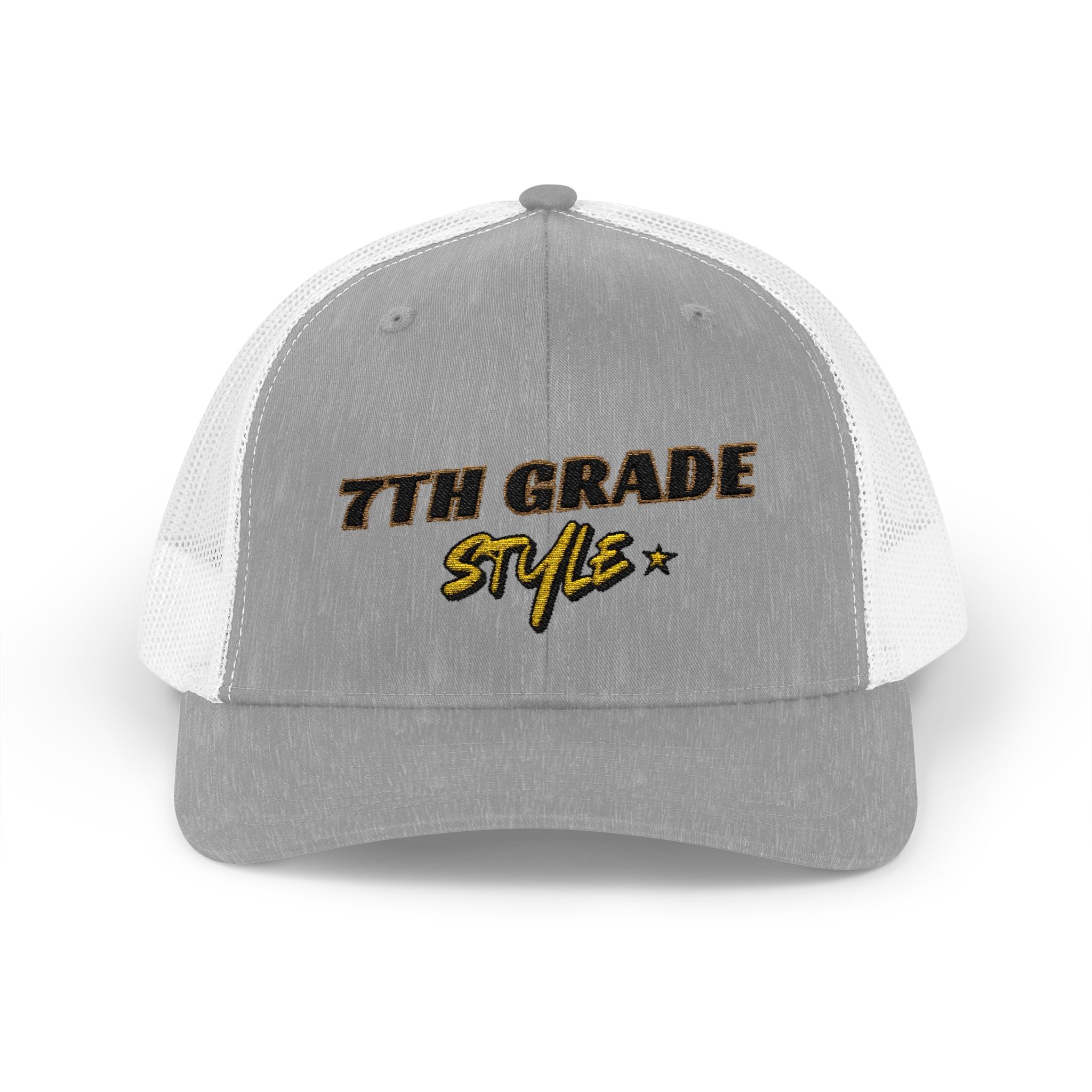 7th Grade Style - Embroidered Snapback Trucker Cap - Street Style - Casual Adjustable Hat - Back to School Apparel - Teacher - Student