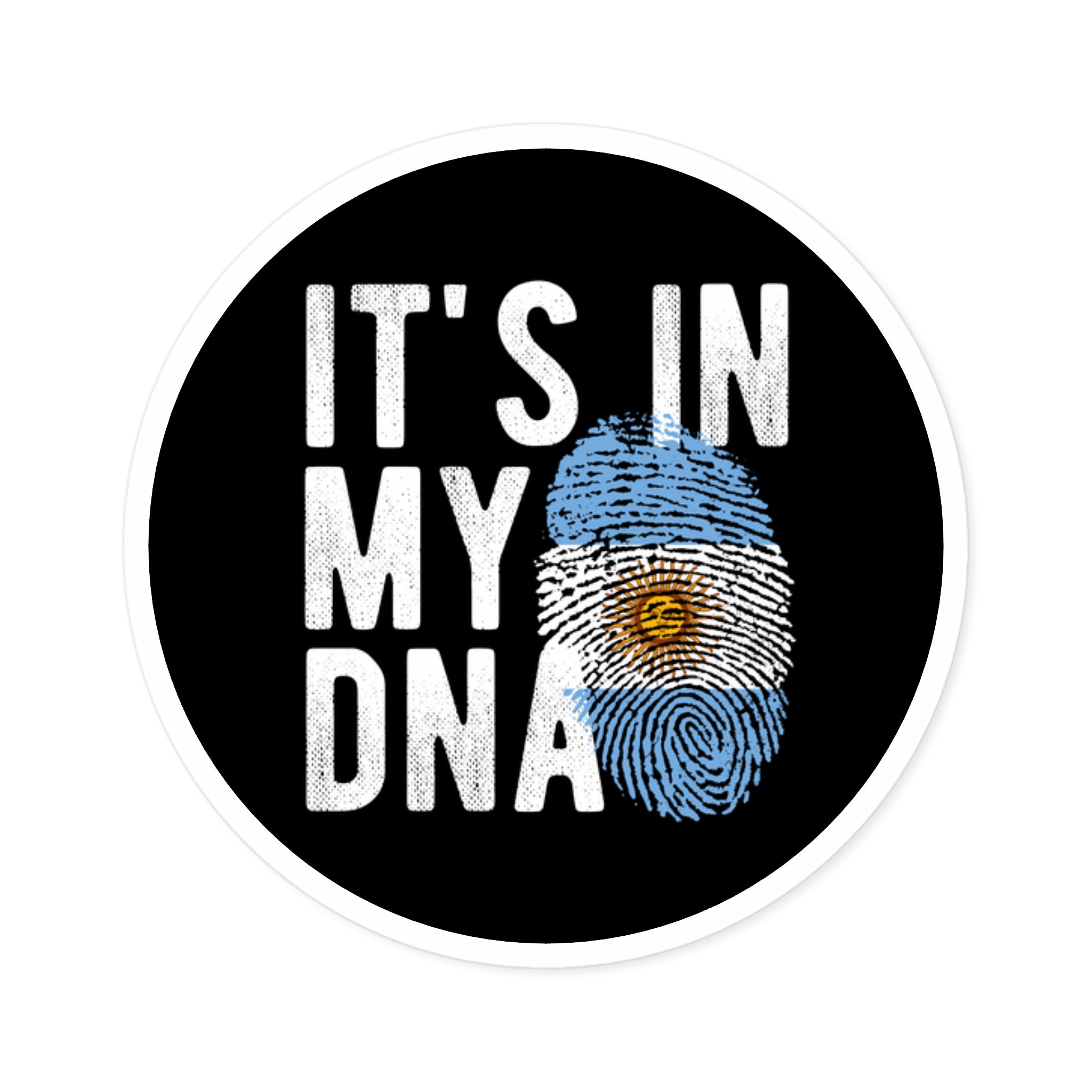 Argentina DNA Decal - Argentinian Ancestry Round Water Resistant Vinyl Sticker - Indoor Outdoor