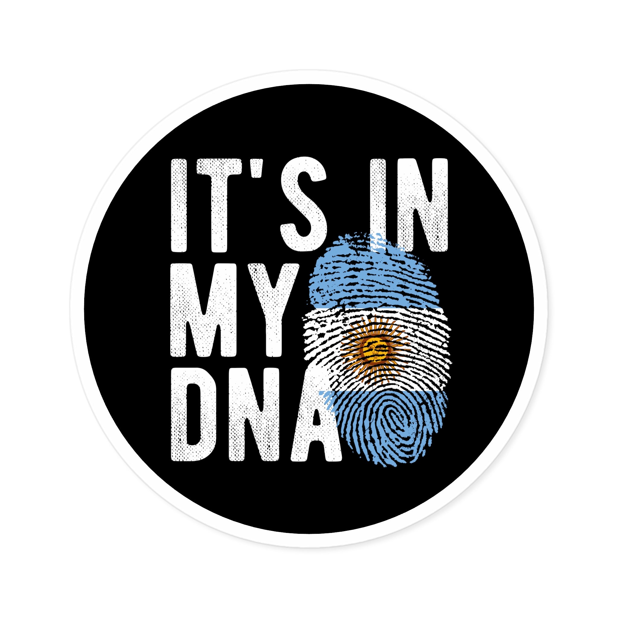 Argentina DNA Decal - Argentinian Ancestry Round Water Resistant Vinyl Sticker - Indoor Outdoor
