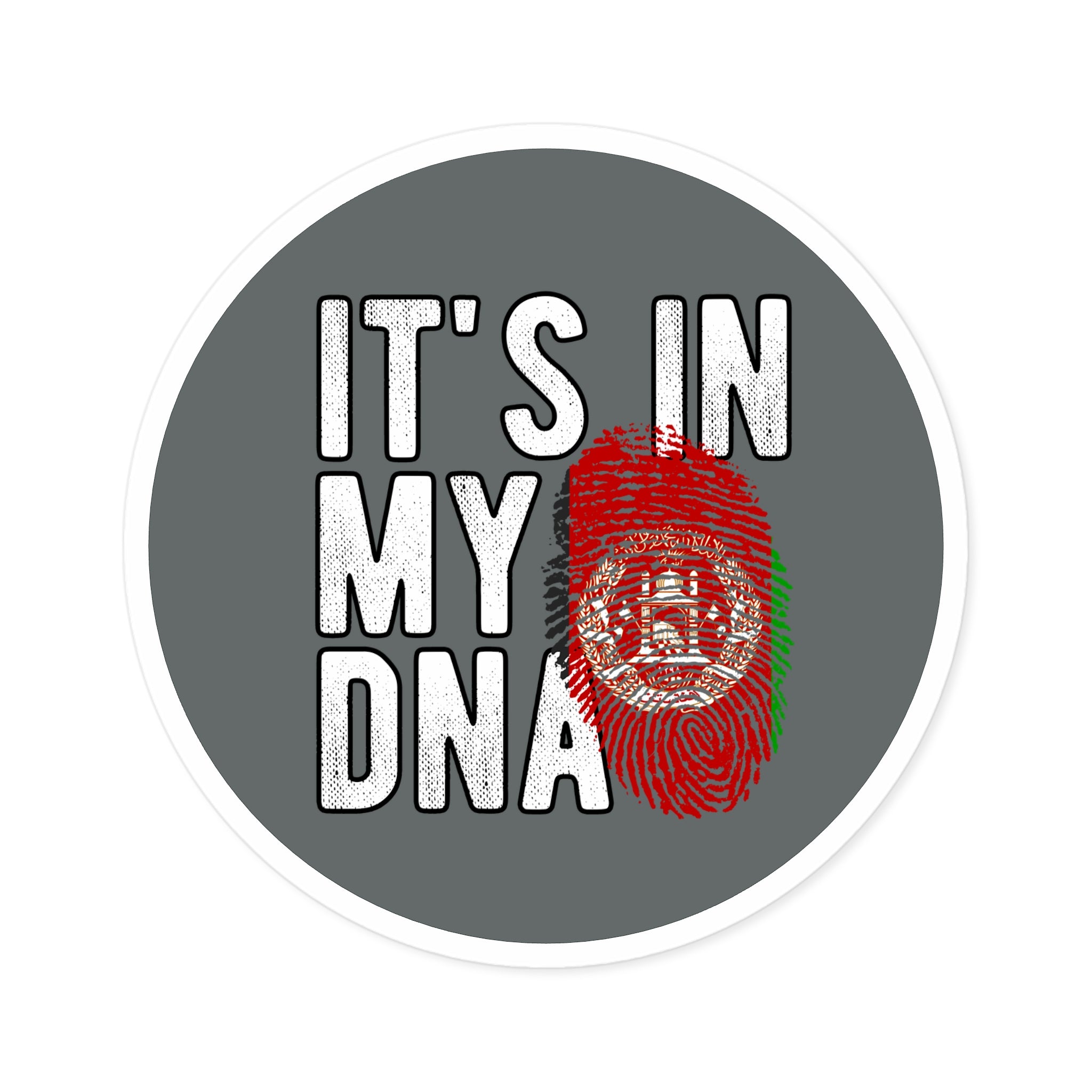 Afghanistan DNA Decal - Round Water Resistant Vinyl Sticker - Indoor Outdoor