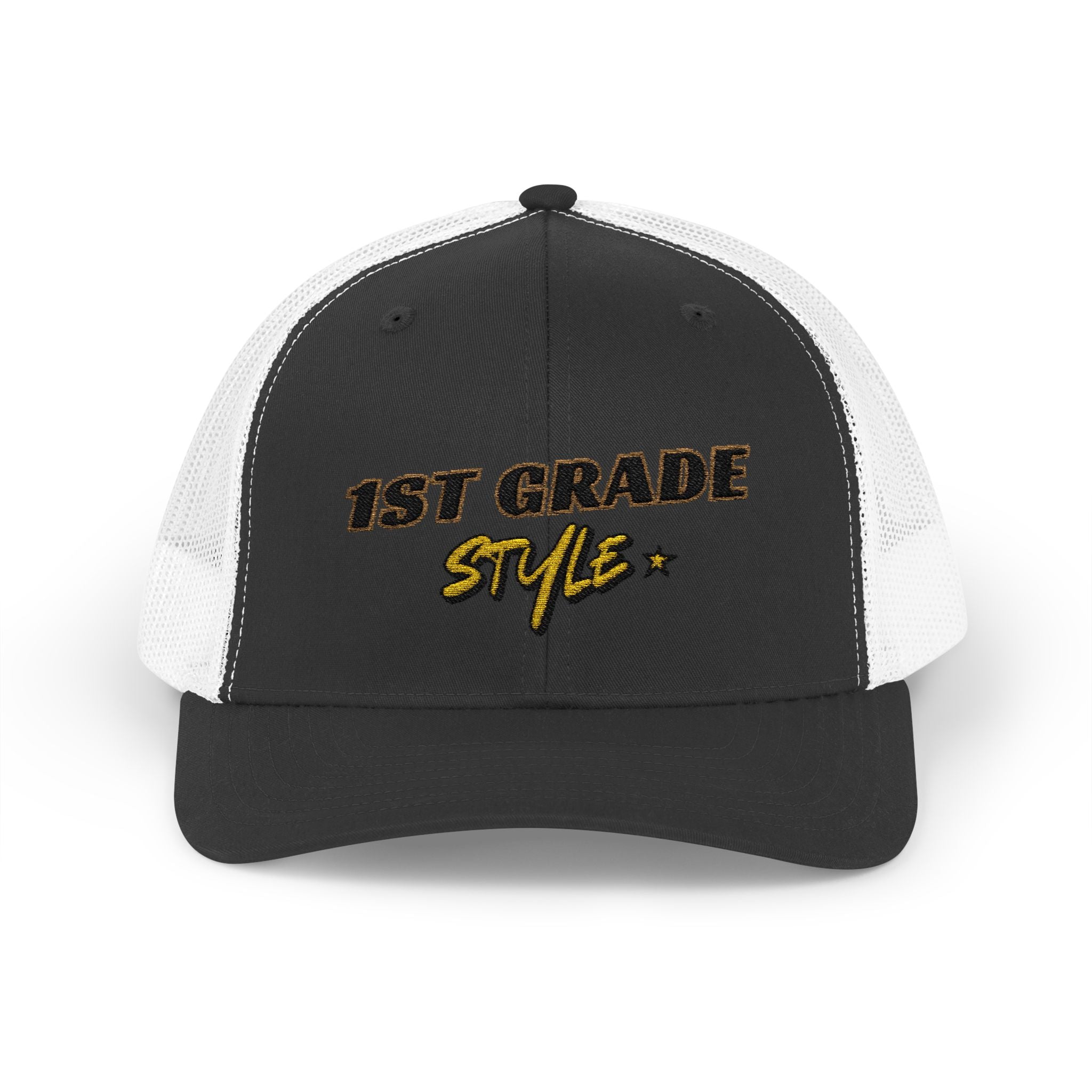 1st Grade Style - Embroidered Snapback Trucker Cap - Street Style - Casual Adjustable Hat - Back to School Apparel - Teacher - Student