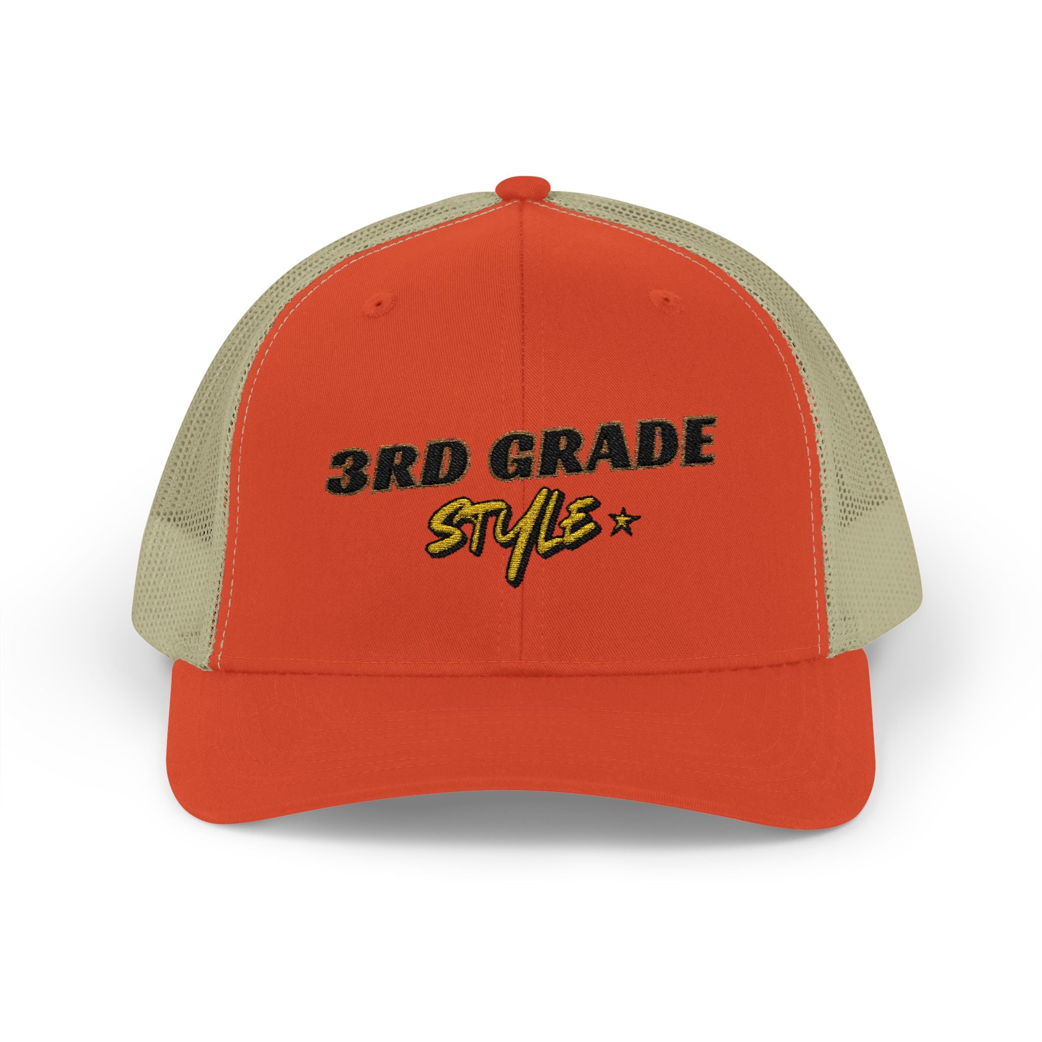 3rd Grade Style - Embroidered Snapback Trucker Cap - Street Style - Casual Adjustable Hat - Back to School Apparel - Teacher - Student