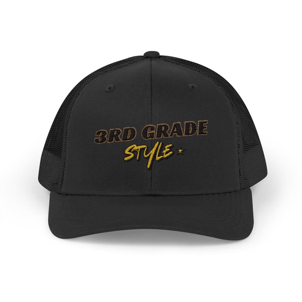 3rd Grade Style - Embroidered Snapback Trucker Cap - Street Style - Casual Adjustable Hat - Back to School Apparel - Teacher - Student