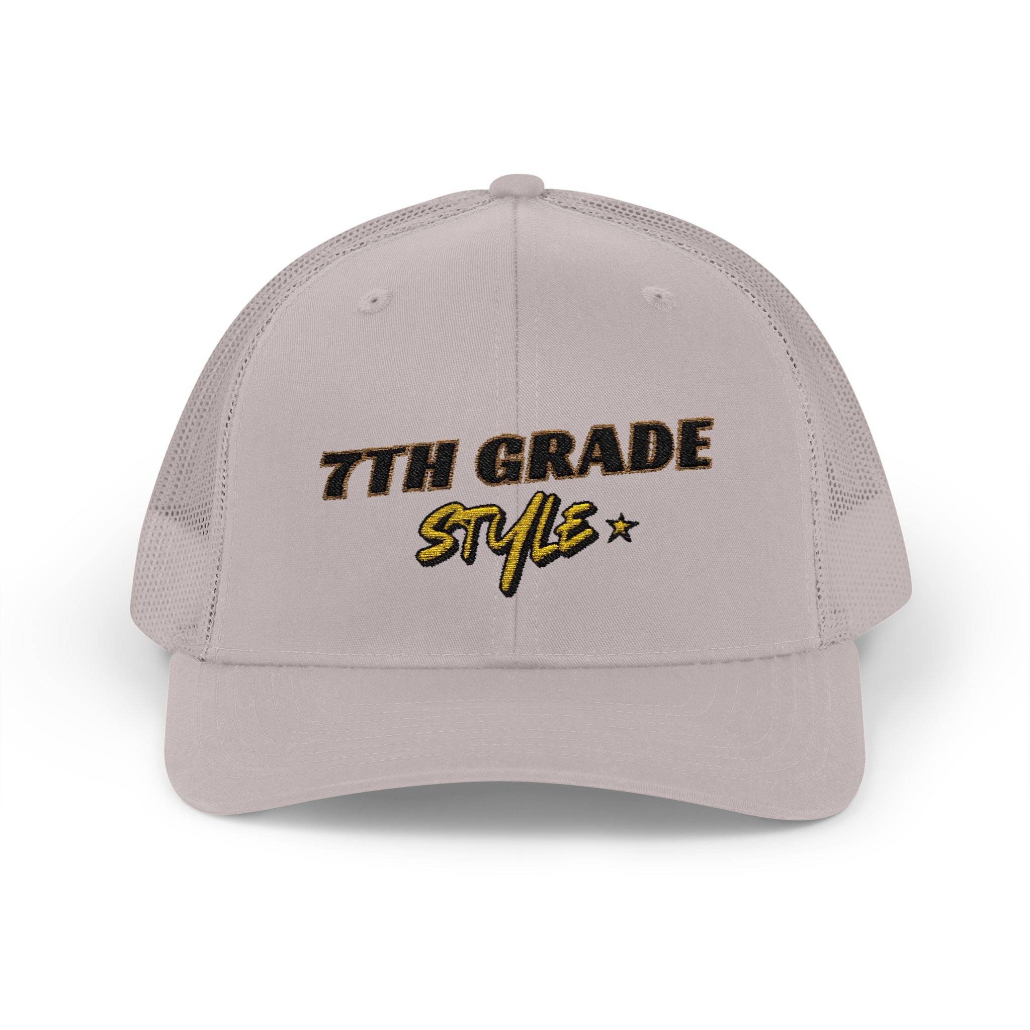 7th Grade Style - Embroidered Snapback Trucker Cap - Street Style - Casual Adjustable Hat - Back to School Apparel - Teacher - Student