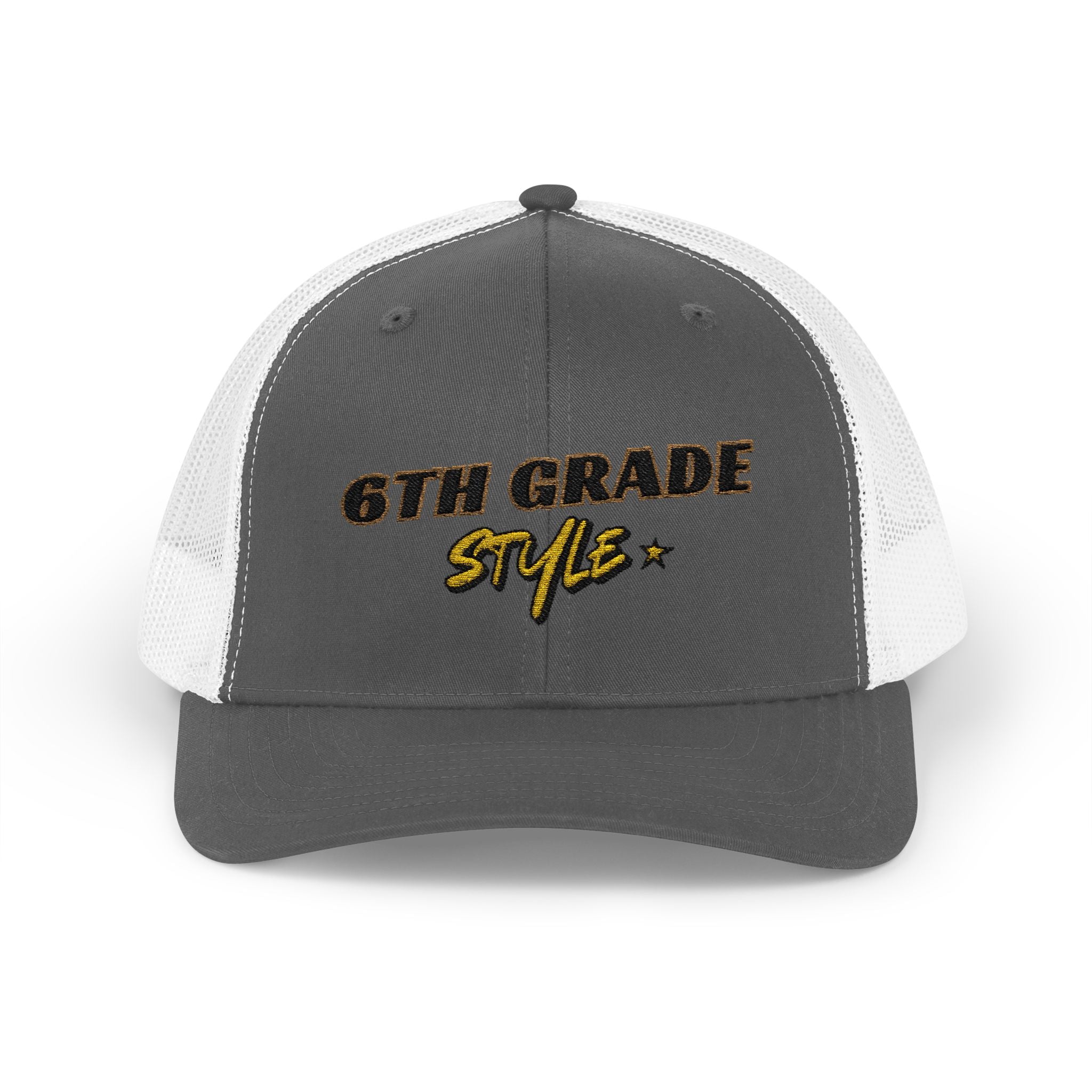 6th Grade Style - Embroidered Snapback Trucker Cap - Street Style - Casual Adjustable Hat - Back to School Apparel - Teacher - Student