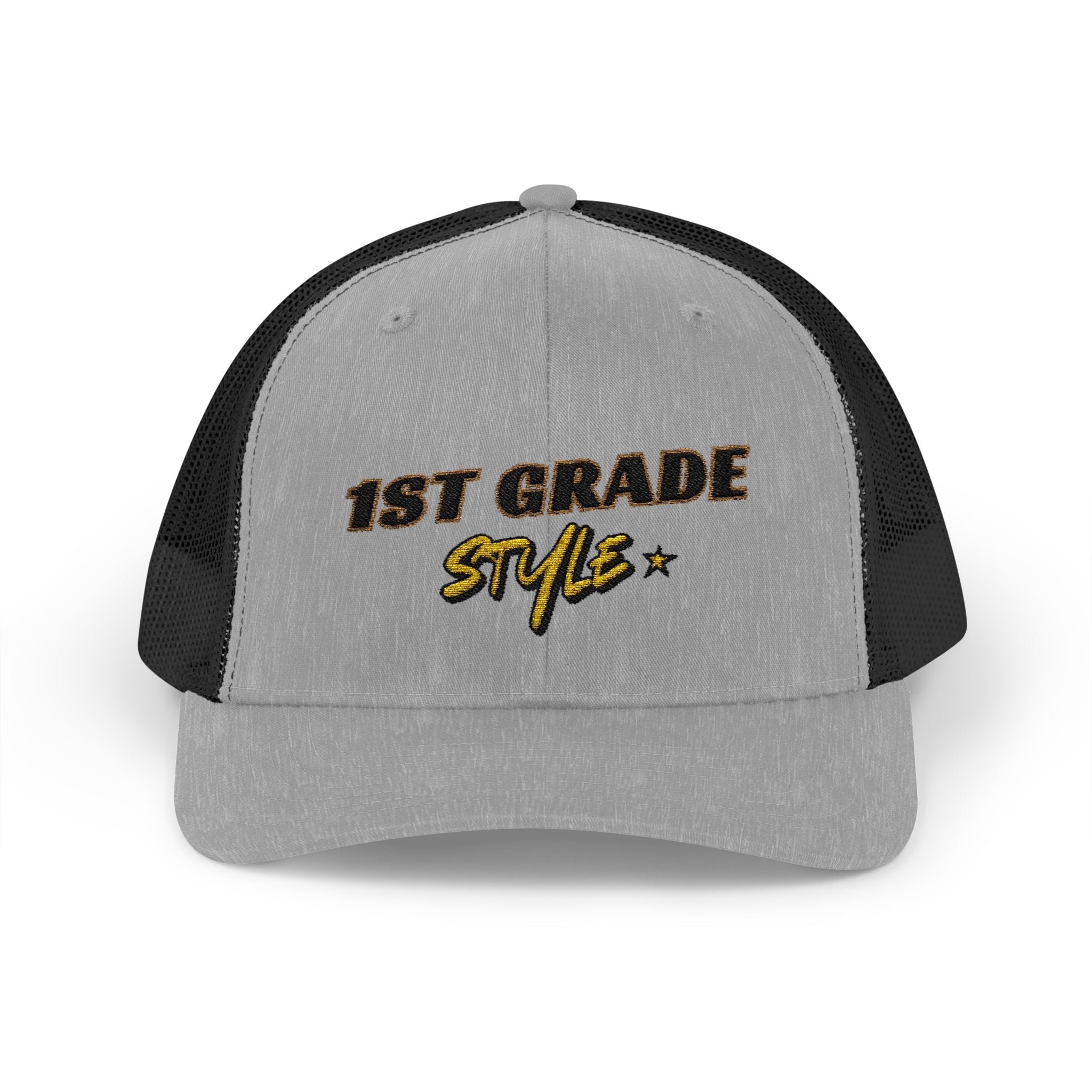 1st Grade Style - Embroidered Snapback Trucker Cap - Street Style - Casual Adjustable Hat - Back to School Apparel - Teacher - Student