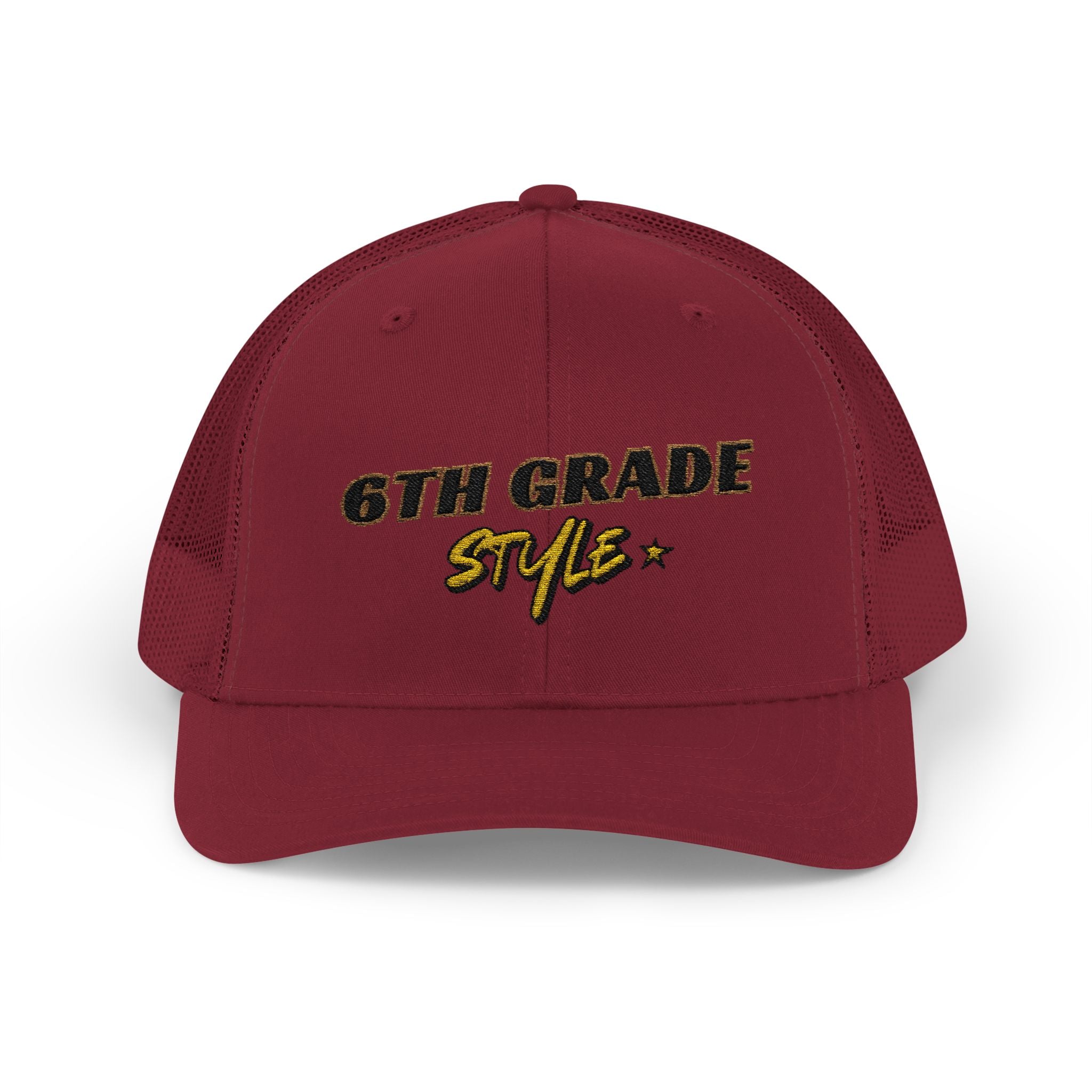 6th Grade Style - Embroidered Snapback Trucker Cap - Street Style - Casual Adjustable Hat - Back to School Apparel - Teacher - Student