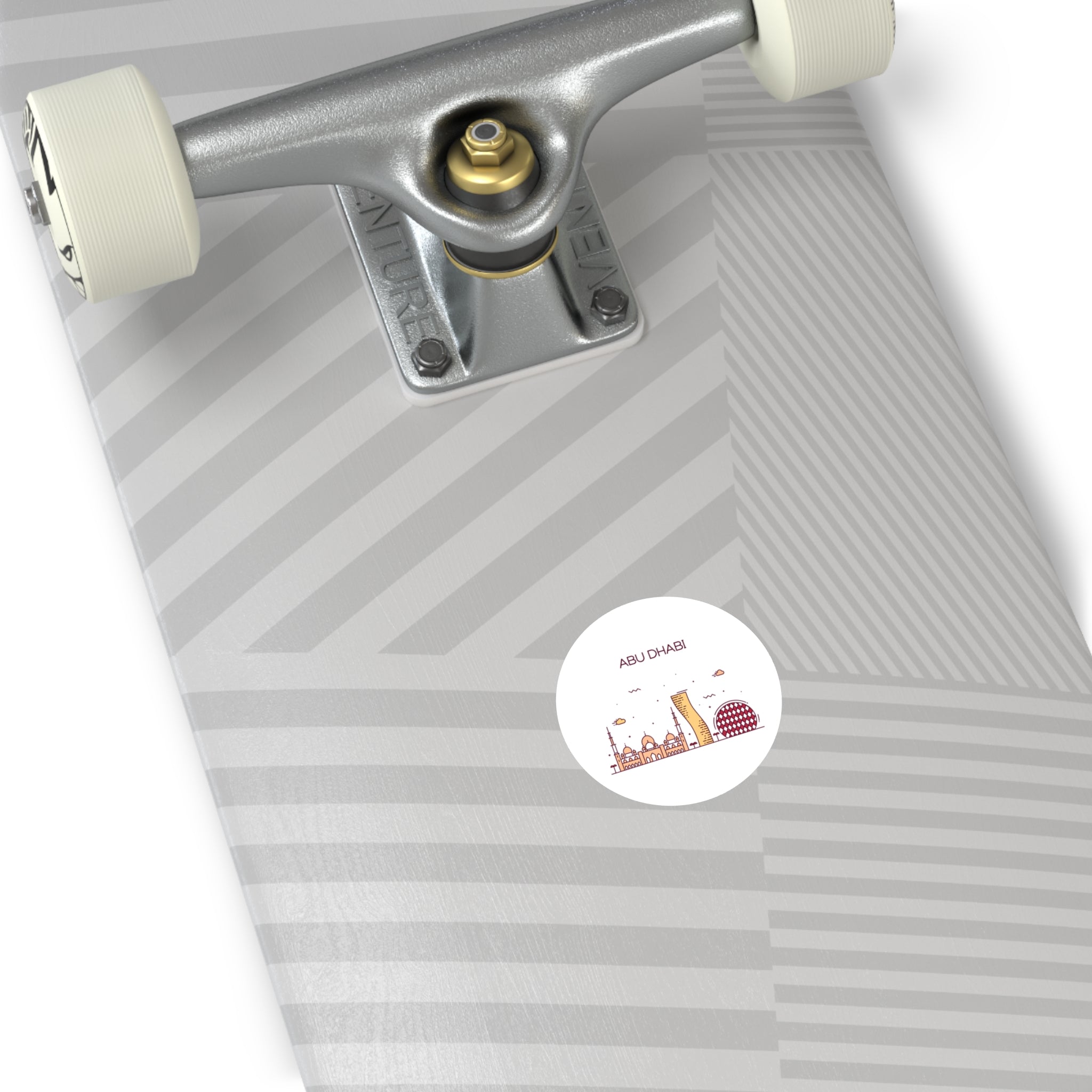 Abu Dhabi UAE - City Skyline Decal - United Arab Emirates Travel - Round Water-Resistant Vinyl Sticker = Indoor Outdoor