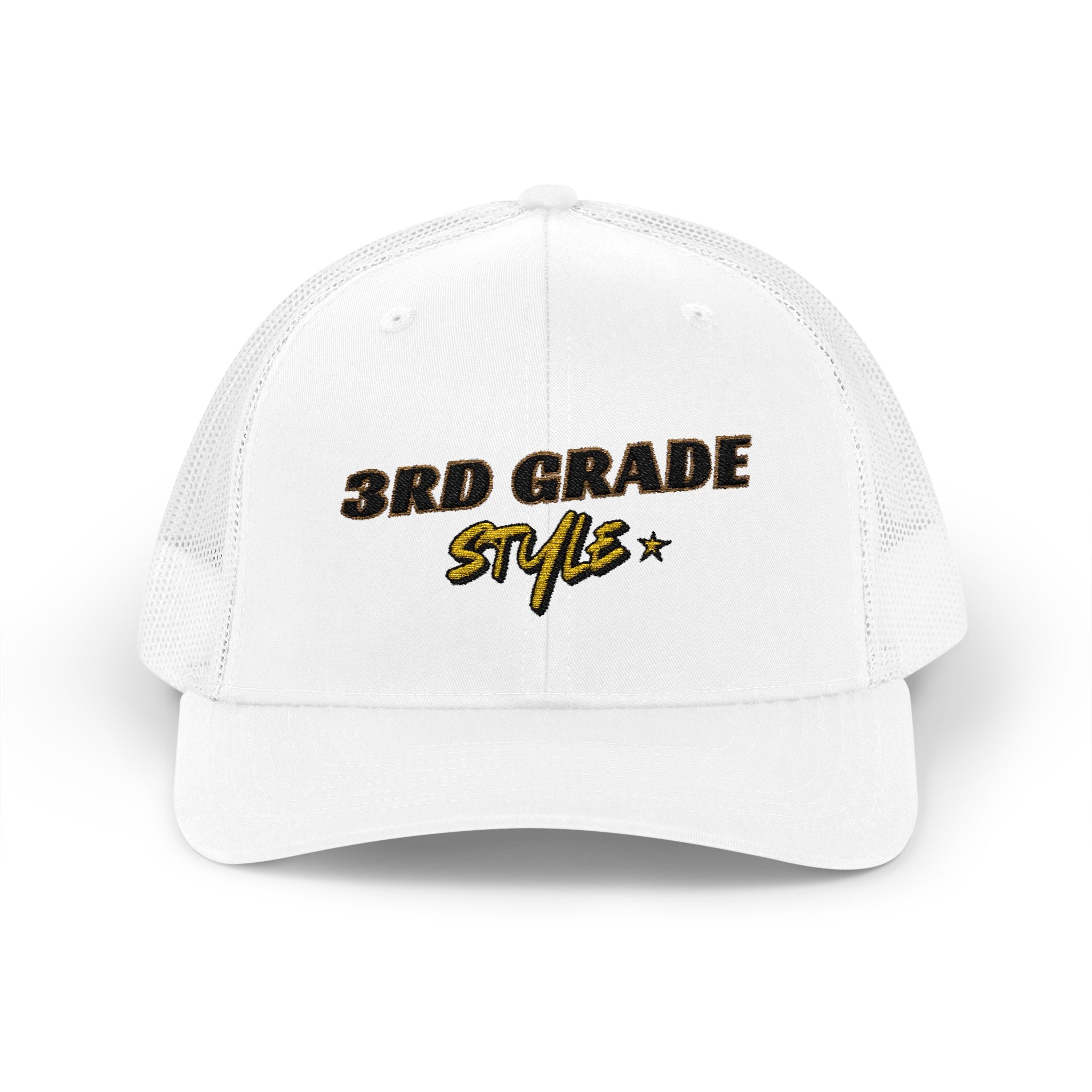 3rd Grade Style - Embroidered Snapback Trucker Cap - Street Style - Casual Adjustable Hat - Back to School Apparel - Teacher - Student
