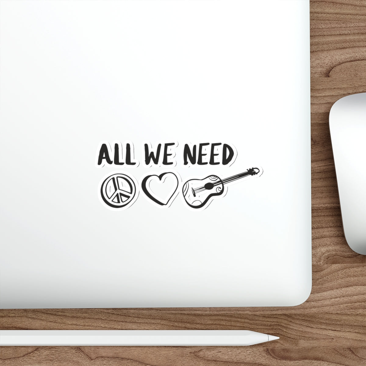 All We Need - Peace, Love & Music - Vinyl Die-Cut Sticker - Indoor Outdoor Decal