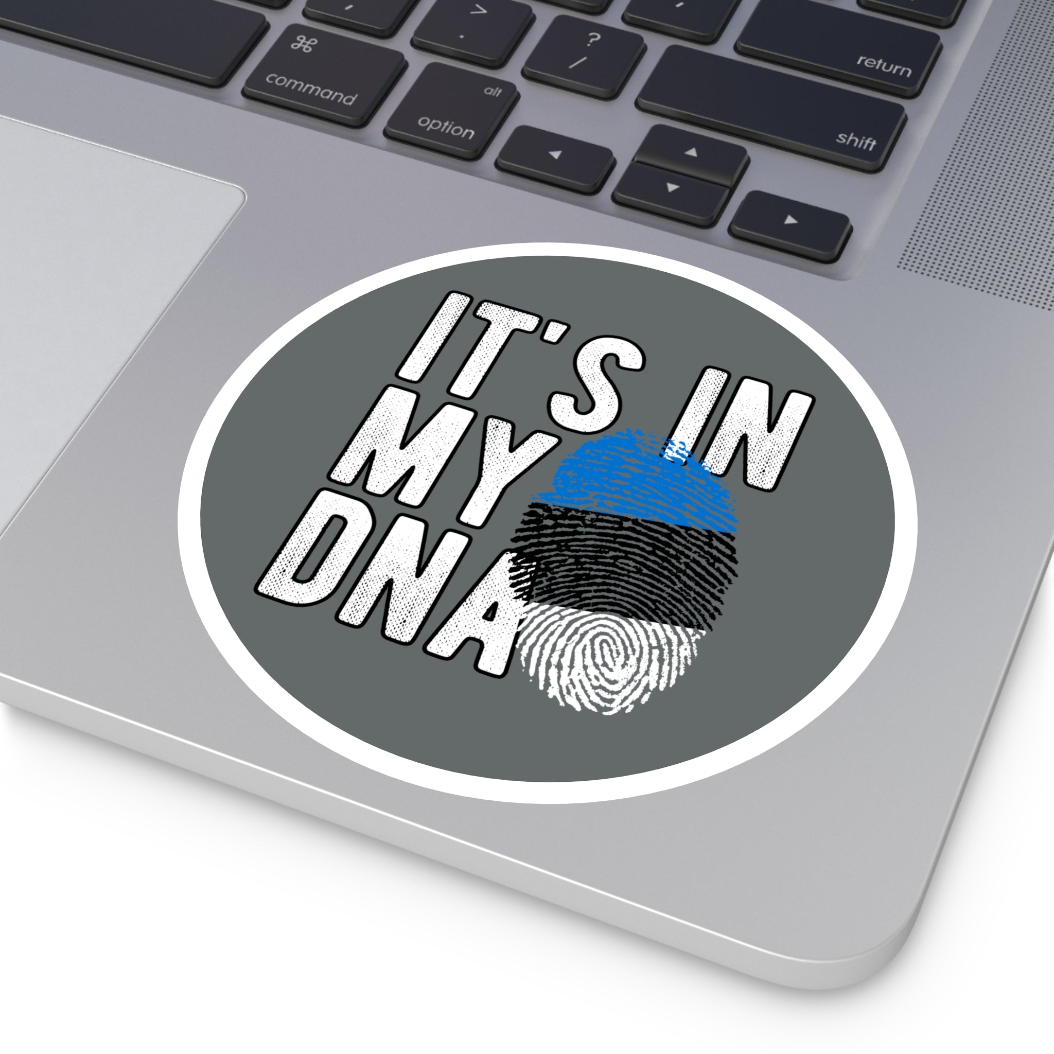 Estonia DNA Decal - Estonian Ancestry Round Water Resistant Vinyl Sticker - Indoor Outdoor