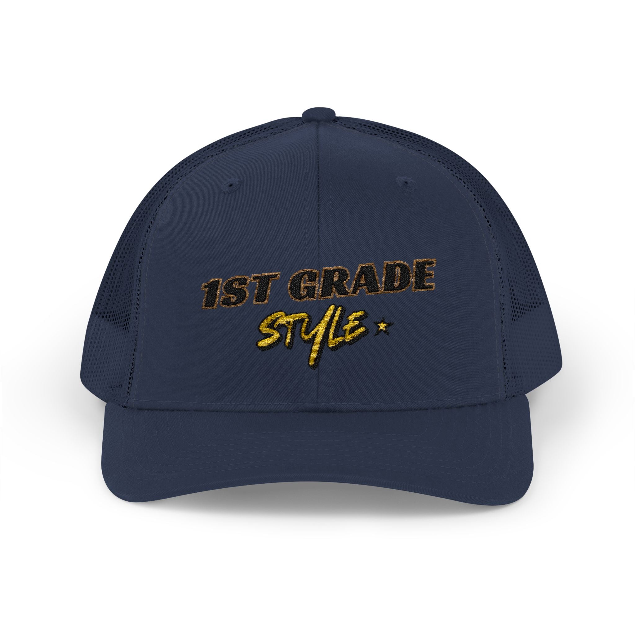 1st Grade Style - Embroidered Snapback Trucker Cap - Street Style - Casual Adjustable Hat - Back to School Apparel - Teacher - Student