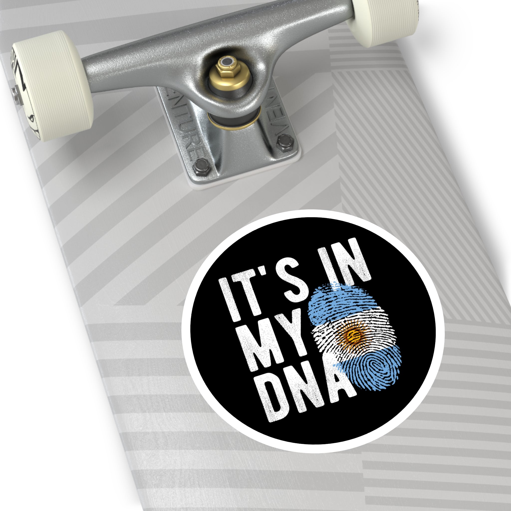 Argentina DNA Decal - Argentinian Ancestry Round Water Resistant Vinyl Sticker - Indoor Outdoor