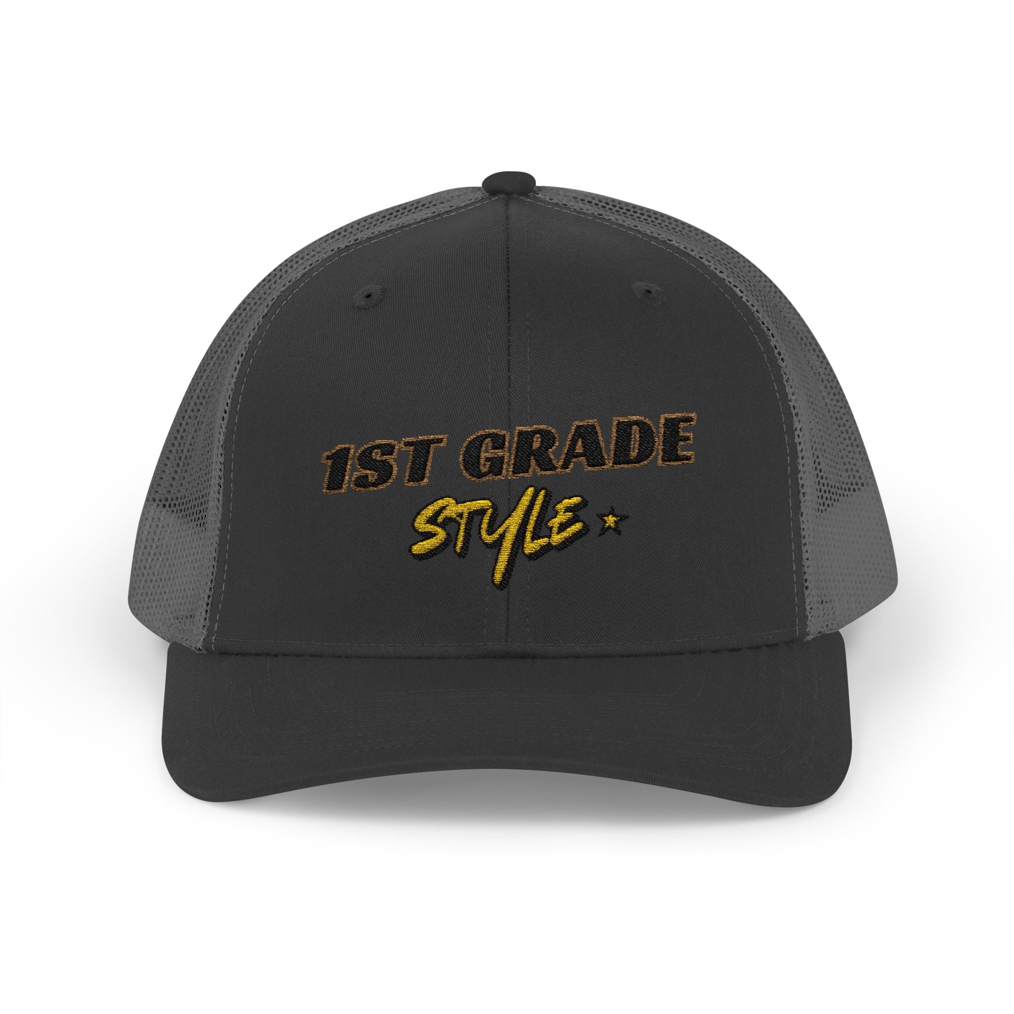 1st Grade Style - Embroidered Snapback Trucker Cap - Street Style - Casual Adjustable Hat - Back to School Apparel - Teacher - Student