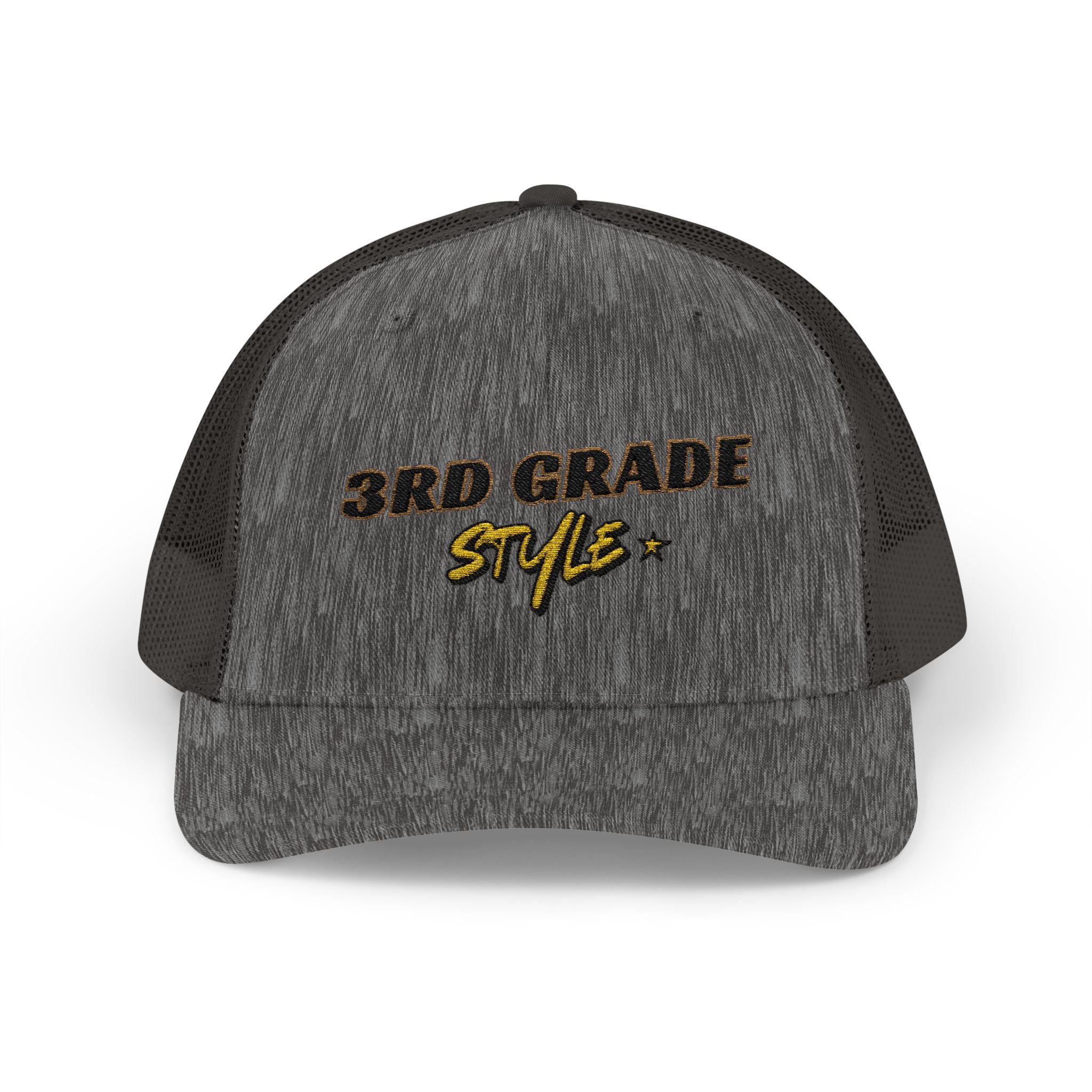 3rd Grade Style - Embroidered Snapback Trucker Cap - Street Style - Casual Adjustable Hat - Back to School Apparel - Teacher - Student