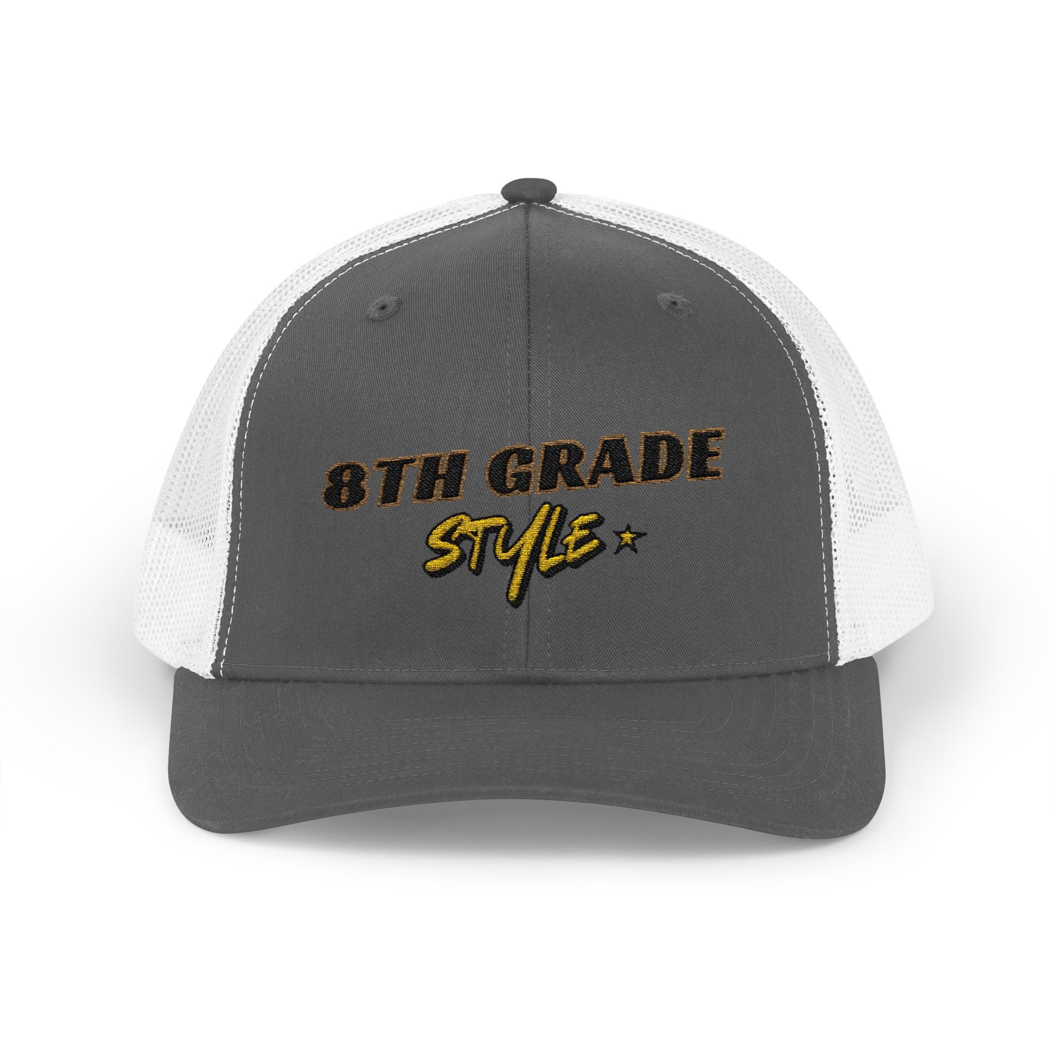 8th Grade Style - Embroidered Snapback Trucker Cap - Street Style - Casual Adjustable Hat - Back to School Apparel - Teacher Gift - Student