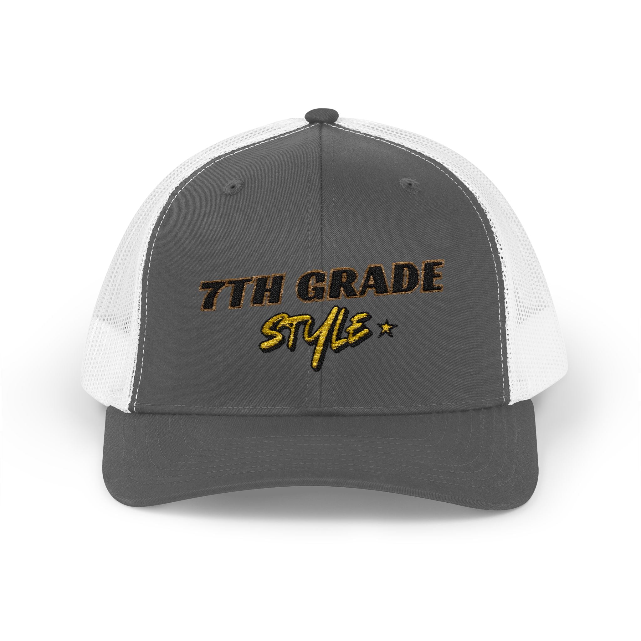 7th Grade Style - Embroidered Snapback Trucker Cap - Street Style - Casual Adjustable Hat - Back to School Apparel - Teacher - Student