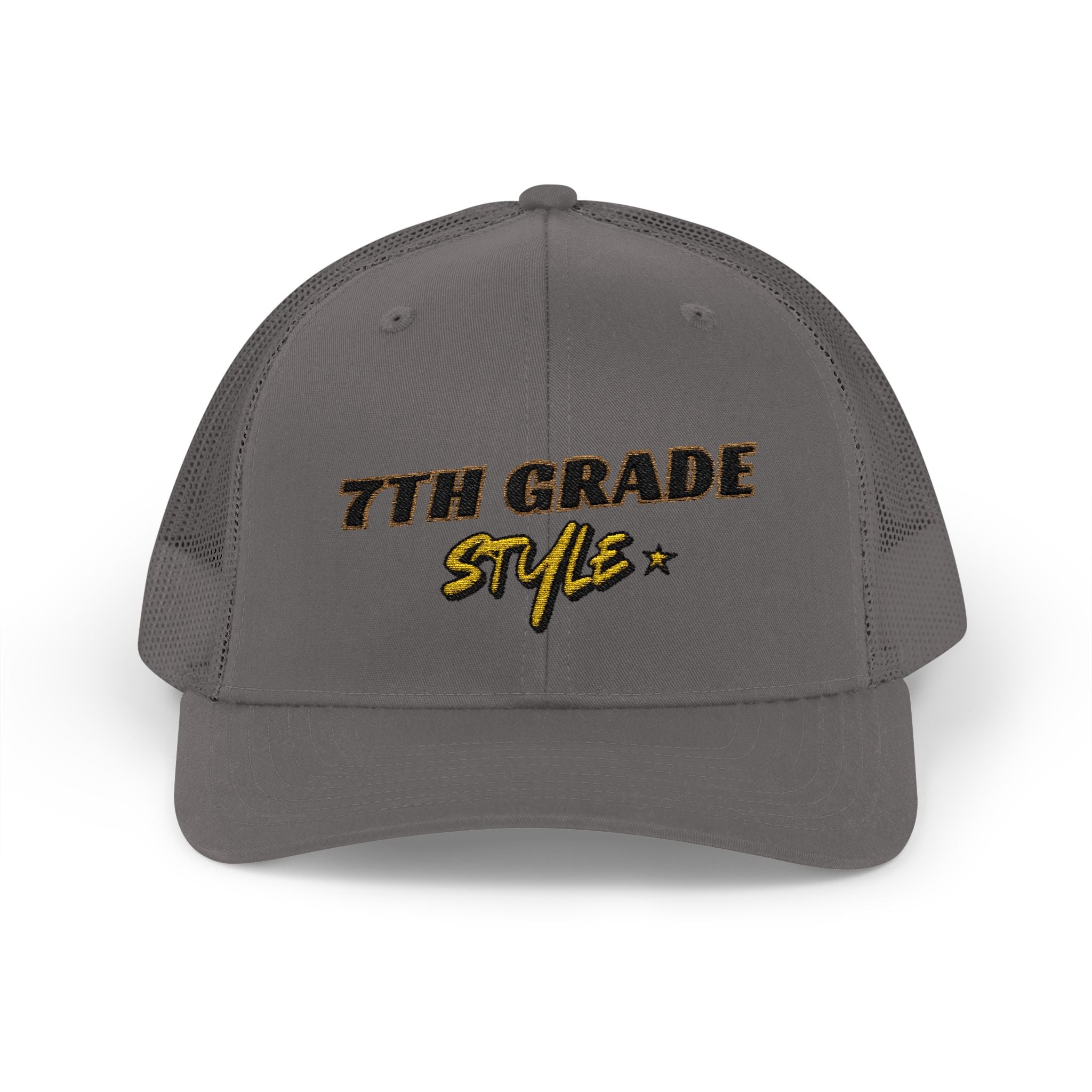7th Grade Style - Embroidered Snapback Trucker Cap - Street Style - Casual Adjustable Hat - Back to School Apparel - Teacher - Student