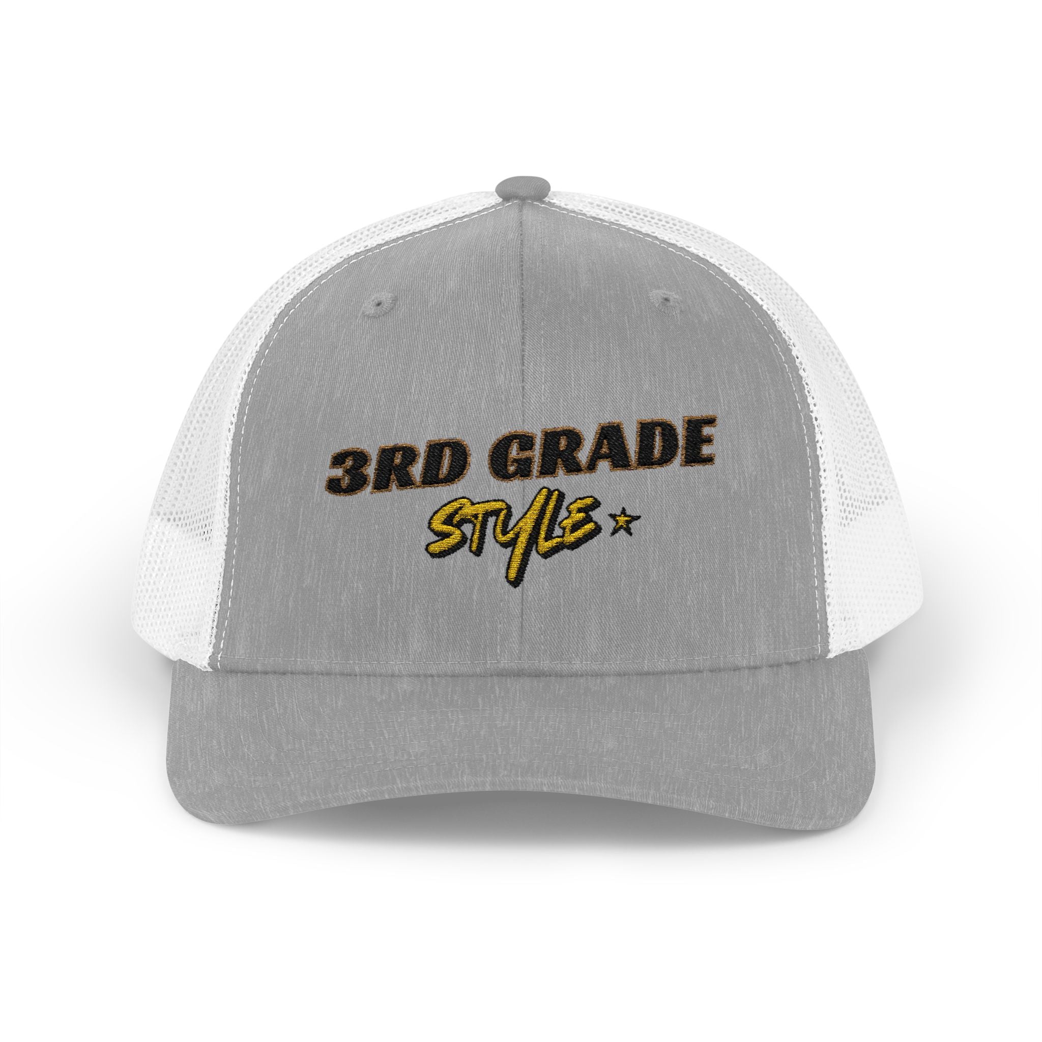 3rd Grade Style - Embroidered Snapback Trucker Cap - Street Style - Casual Adjustable Hat - Back to School Apparel - Teacher - Student