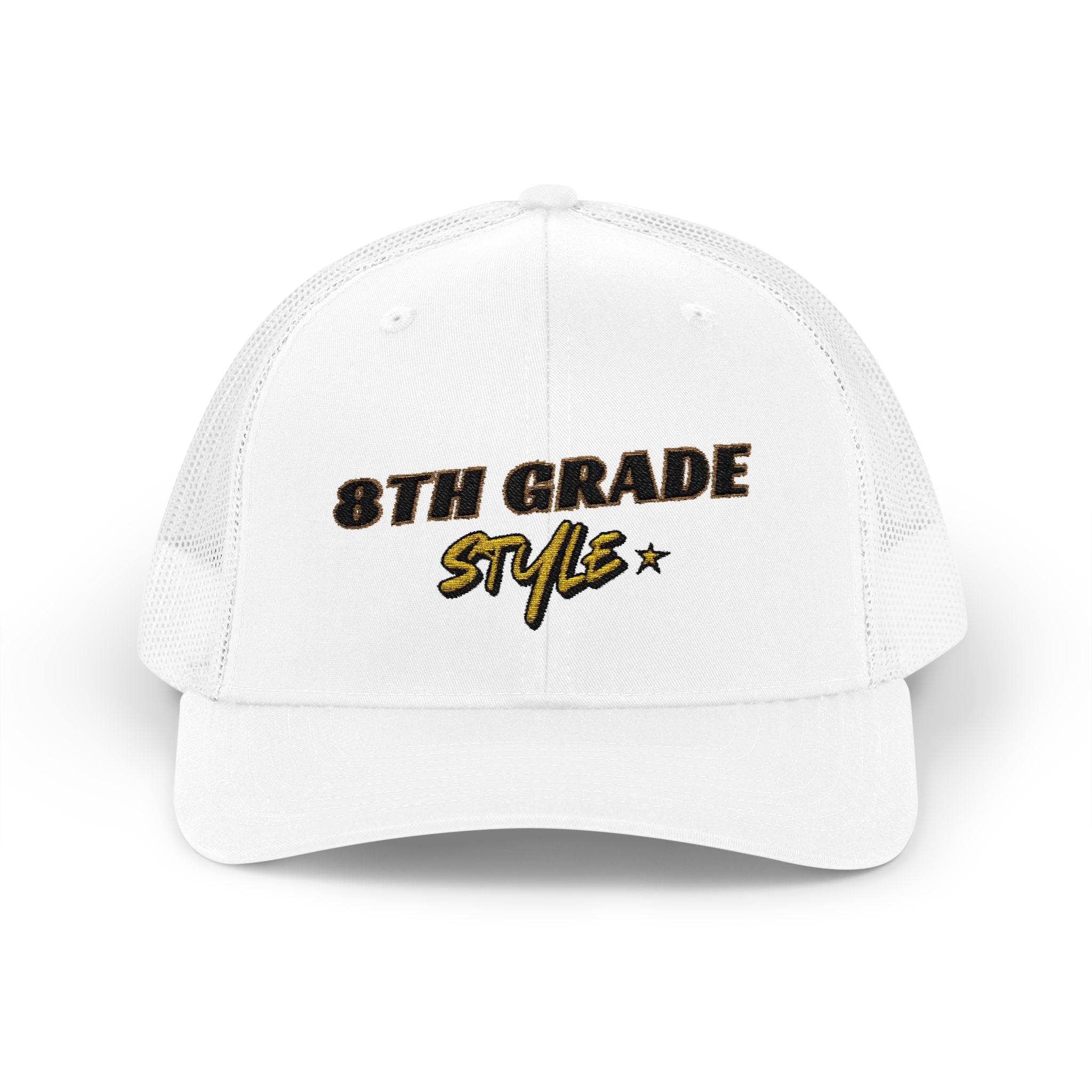 8th Grade Style - Embroidered Snapback Trucker Cap - Street Style - Casual Adjustable Hat - Back to School Apparel - Teacher Gift - Student