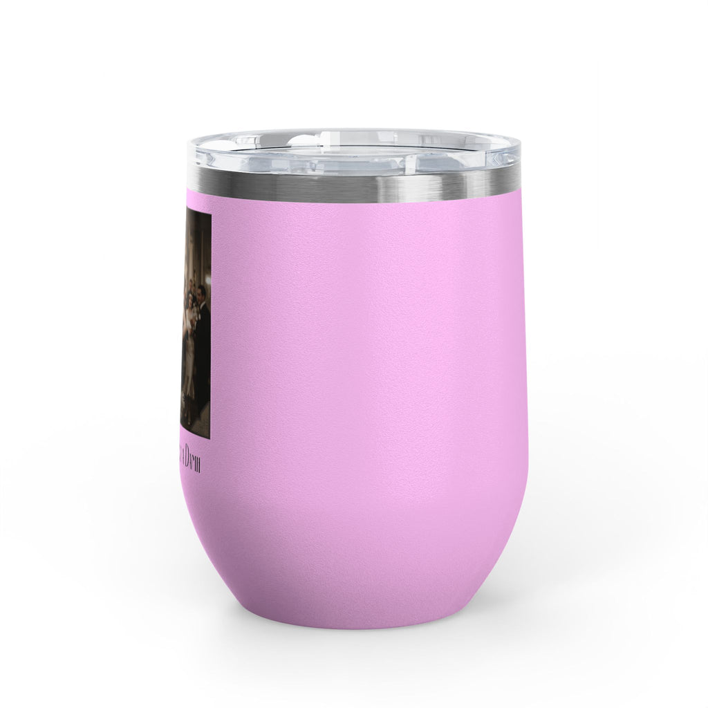 12oz Stainless Steel Wine Tumbler — Vintage Gatsby Party Design "Too Glam to Give a Damn"