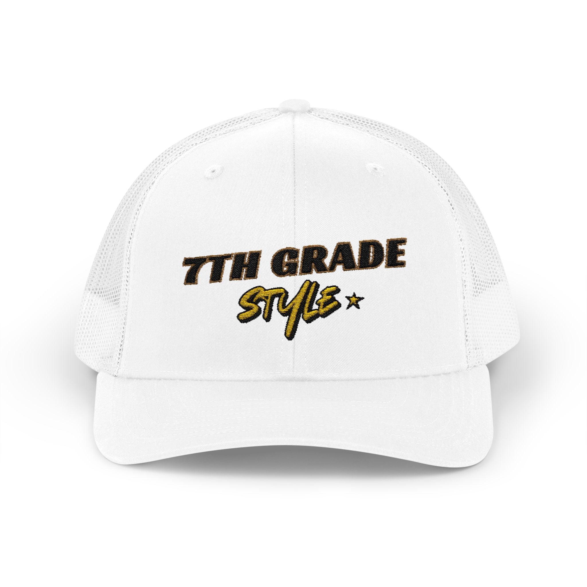 7th Grade Style - Embroidered Snapback Trucker Cap - Street Style - Casual Adjustable Hat - Back to School Apparel - Teacher - Student
