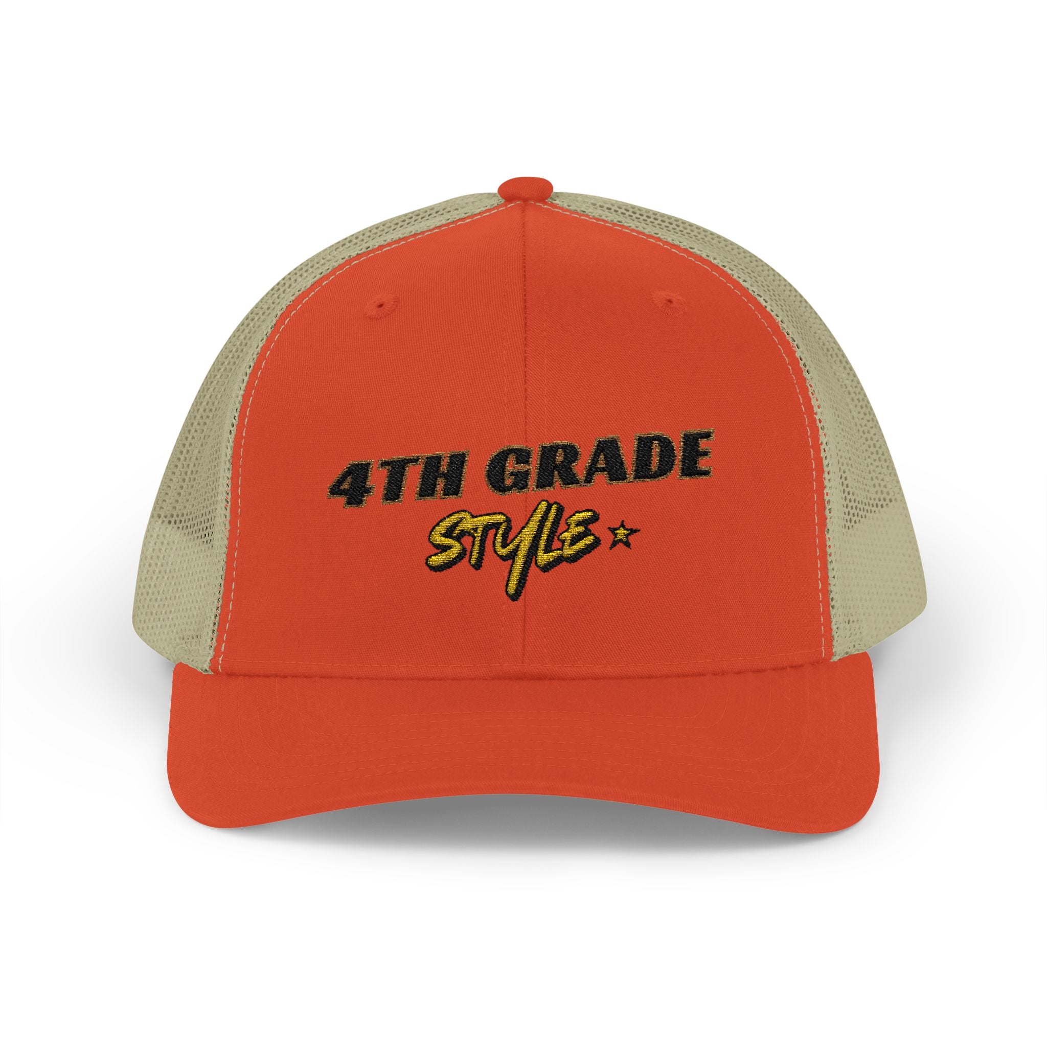 4th Grade Style - Embroidered Snapback Trucker Cap - Street Style - Casual Adjustable Hat - Back to School Apparel - Teacher - Student