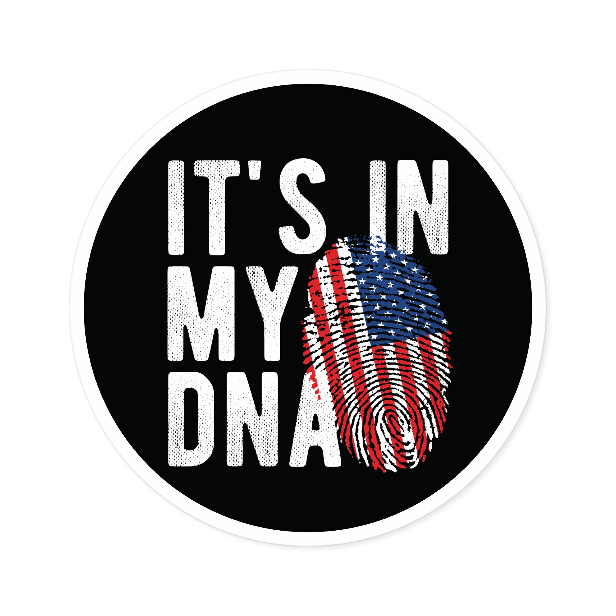 America DNA Decal - American Heritage Round Vinyl Sticker - Indoor Outdoor