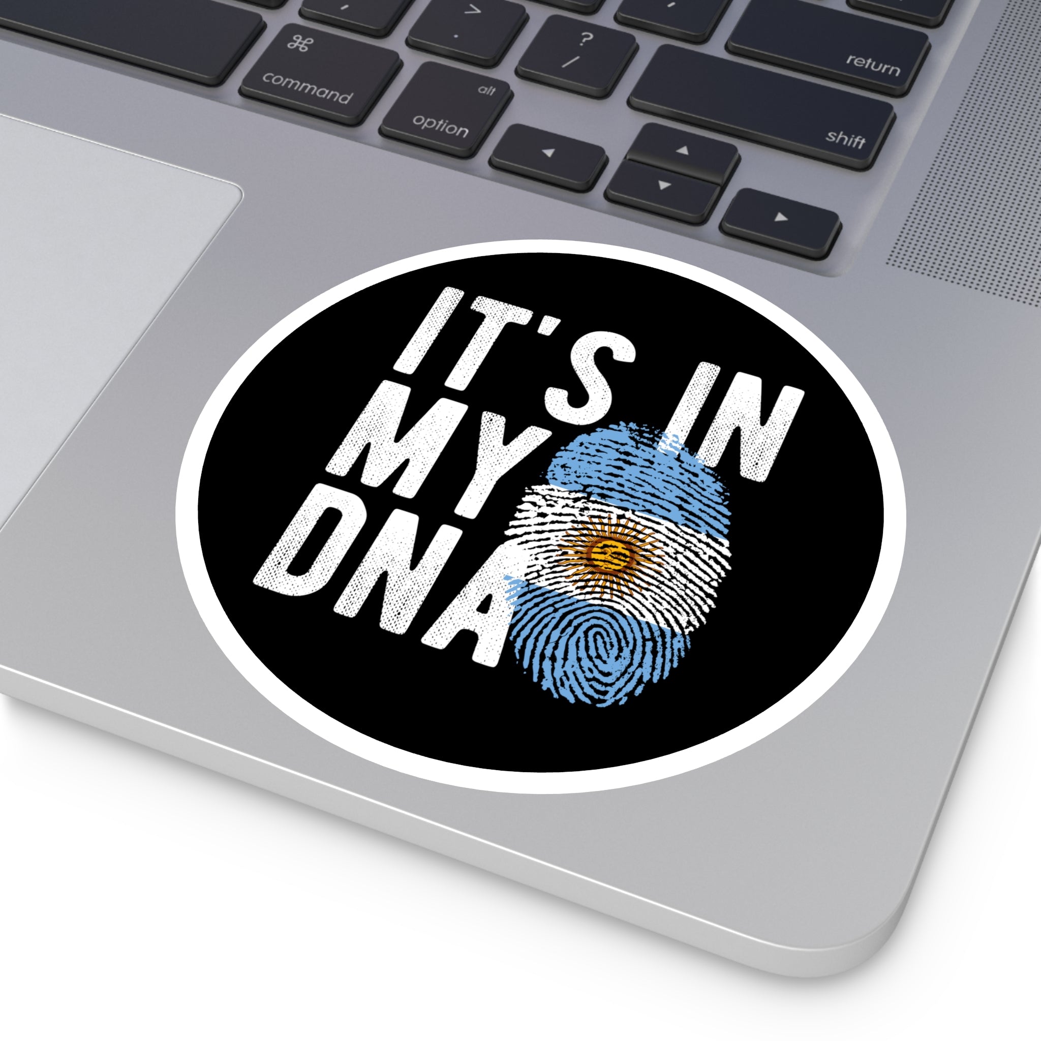 Argentina DNA Decal - Argentinian Ancestry Round Water Resistant Vinyl Sticker - Indoor Outdoor
