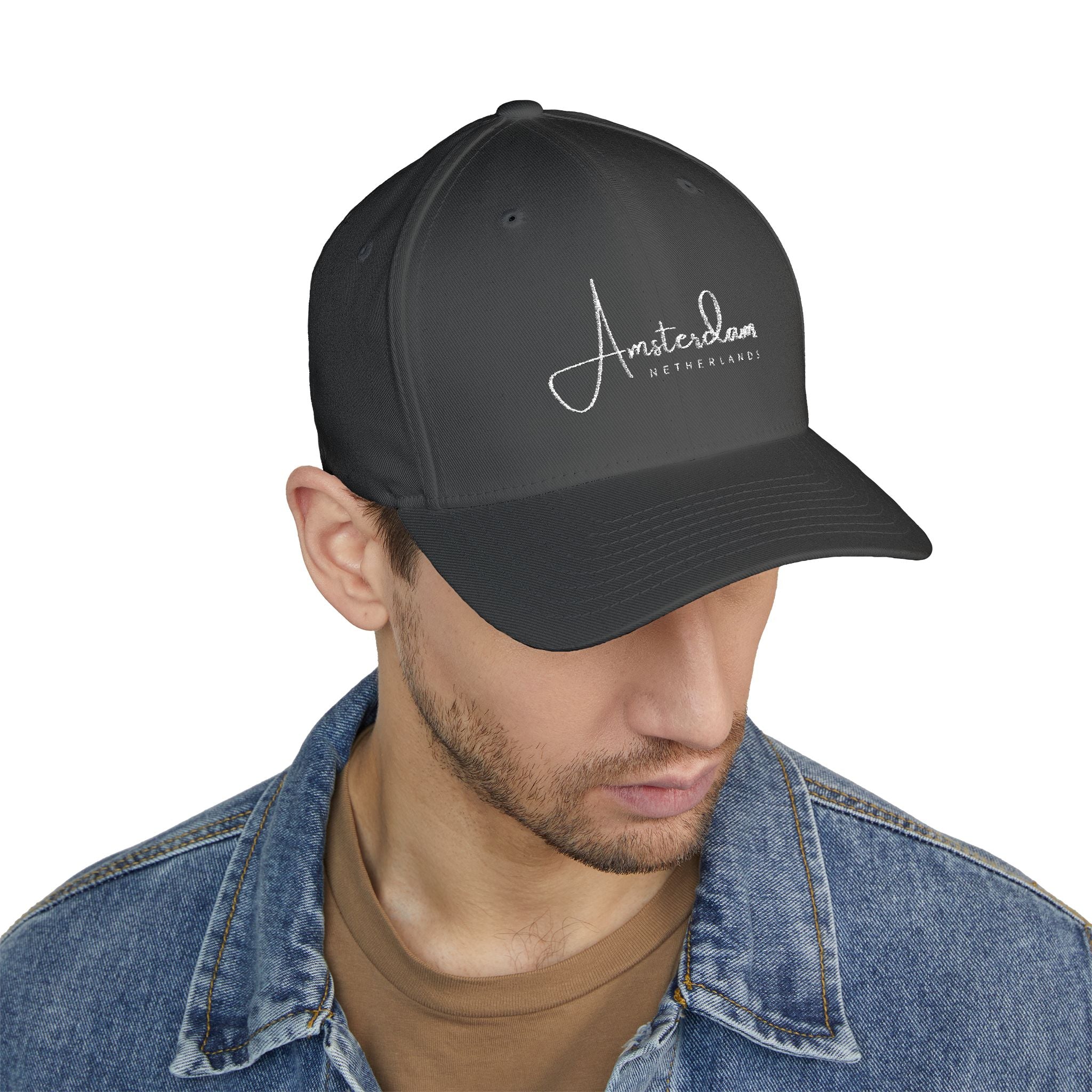 Amsterdam Netherlands - Stylish Embroidered Unisex Baseball Cap - Minimalist Trendy Hat - Dutch Travel Souvenir