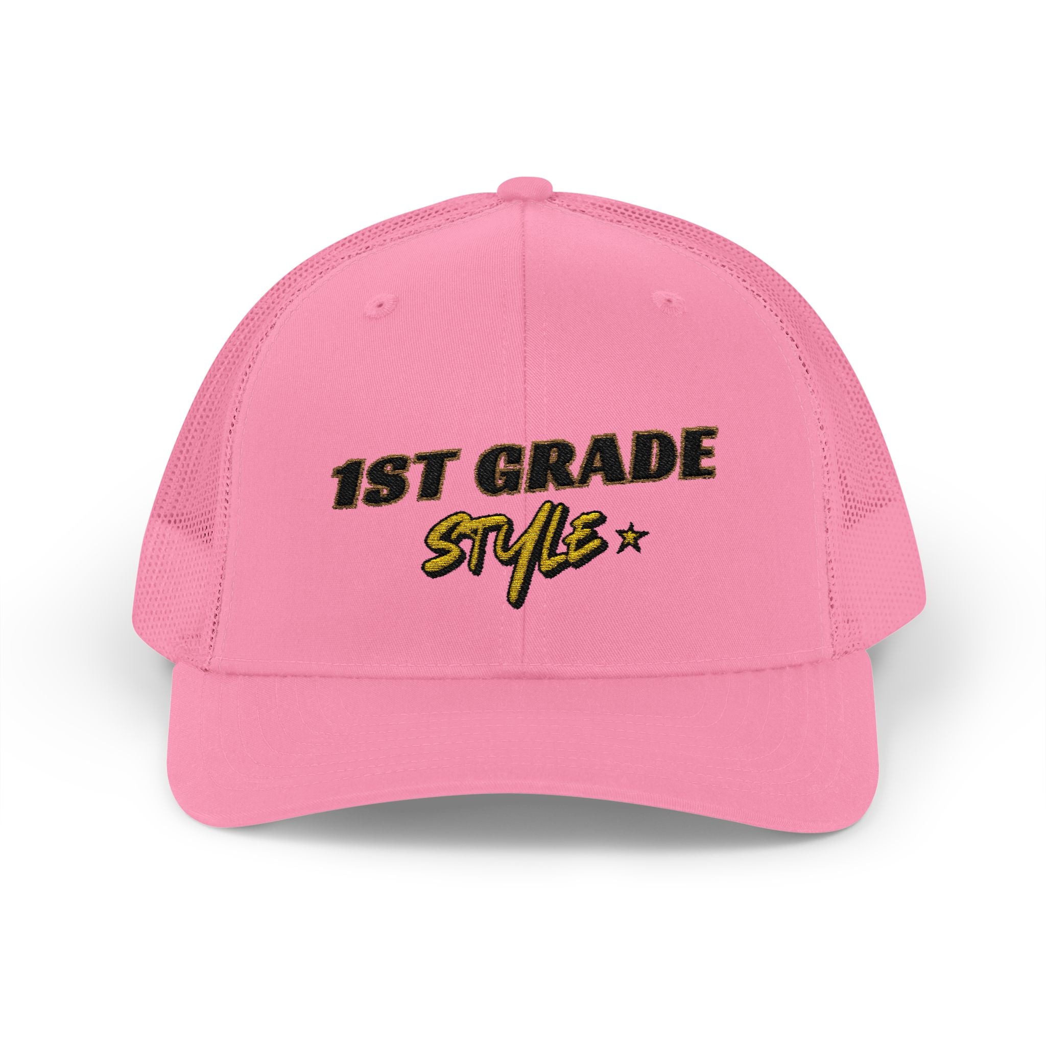 1st Grade Style - Embroidered Snapback Trucker Cap - Street Style - Casual Adjustable Hat - Back to School Apparel - Teacher - Student