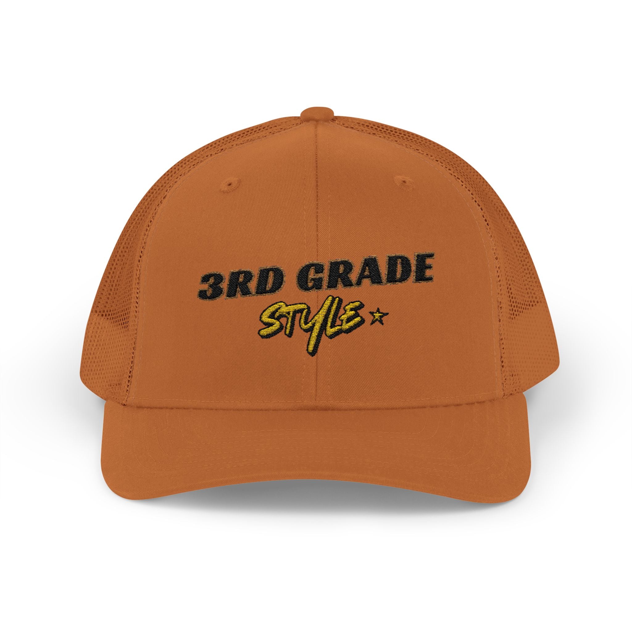 3rd Grade Style - Embroidered Snapback Trucker Cap - Street Style - Casual Adjustable Hat - Back to School Apparel - Teacher - Student