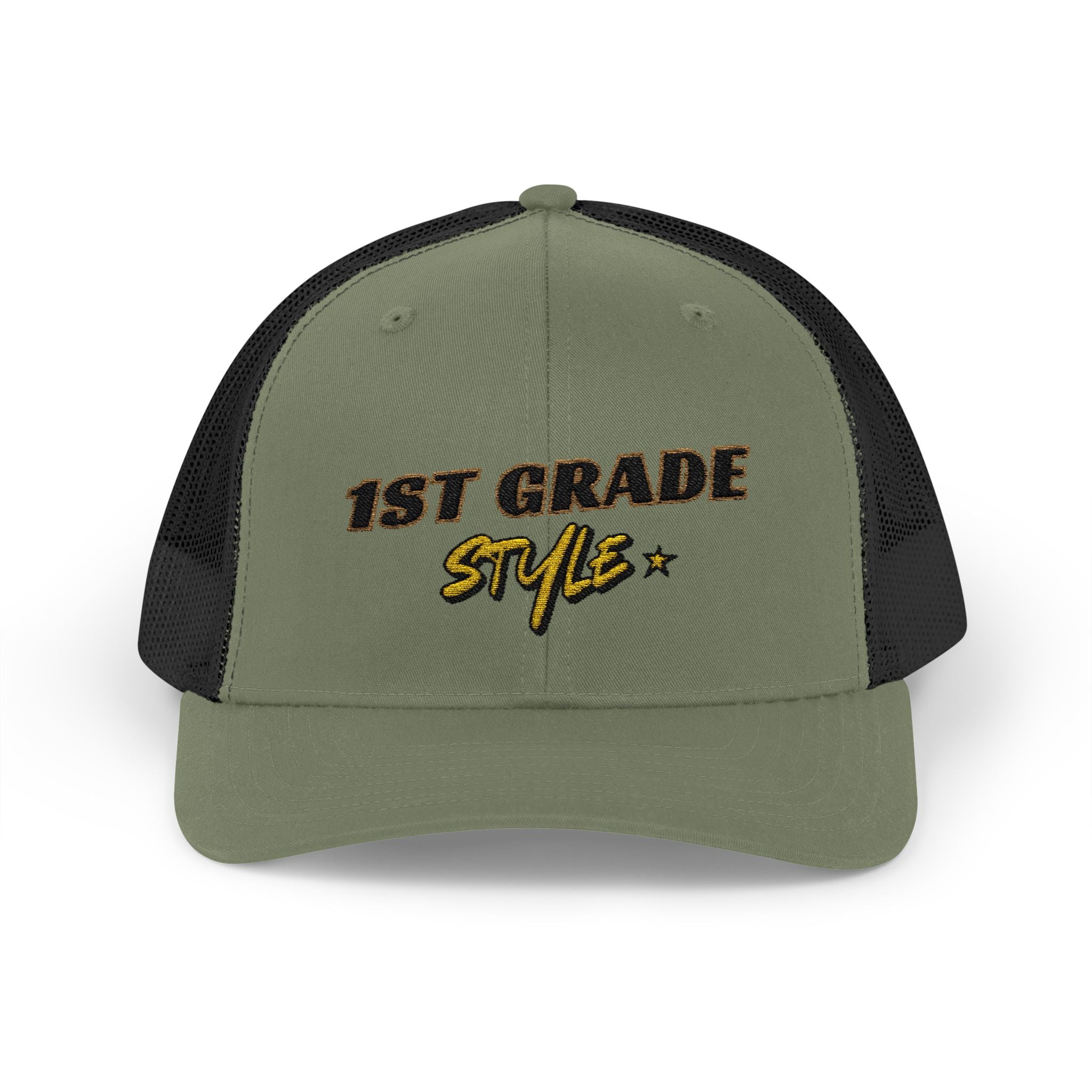1st Grade Style - Embroidered Snapback Trucker Cap - Street Style - Casual Adjustable Hat - Back to School Apparel - Teacher - Student
