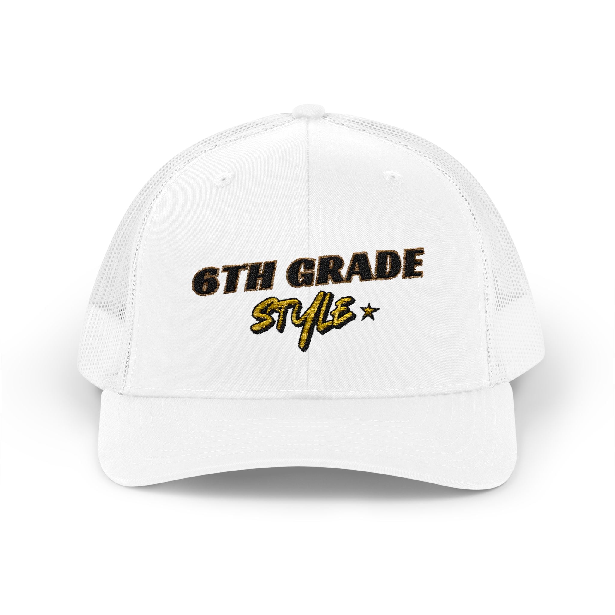 6th Grade Style - Embroidered Snapback Trucker Cap - Street Style - Casual Adjustable Hat - Back to School Apparel - Teacher - Student