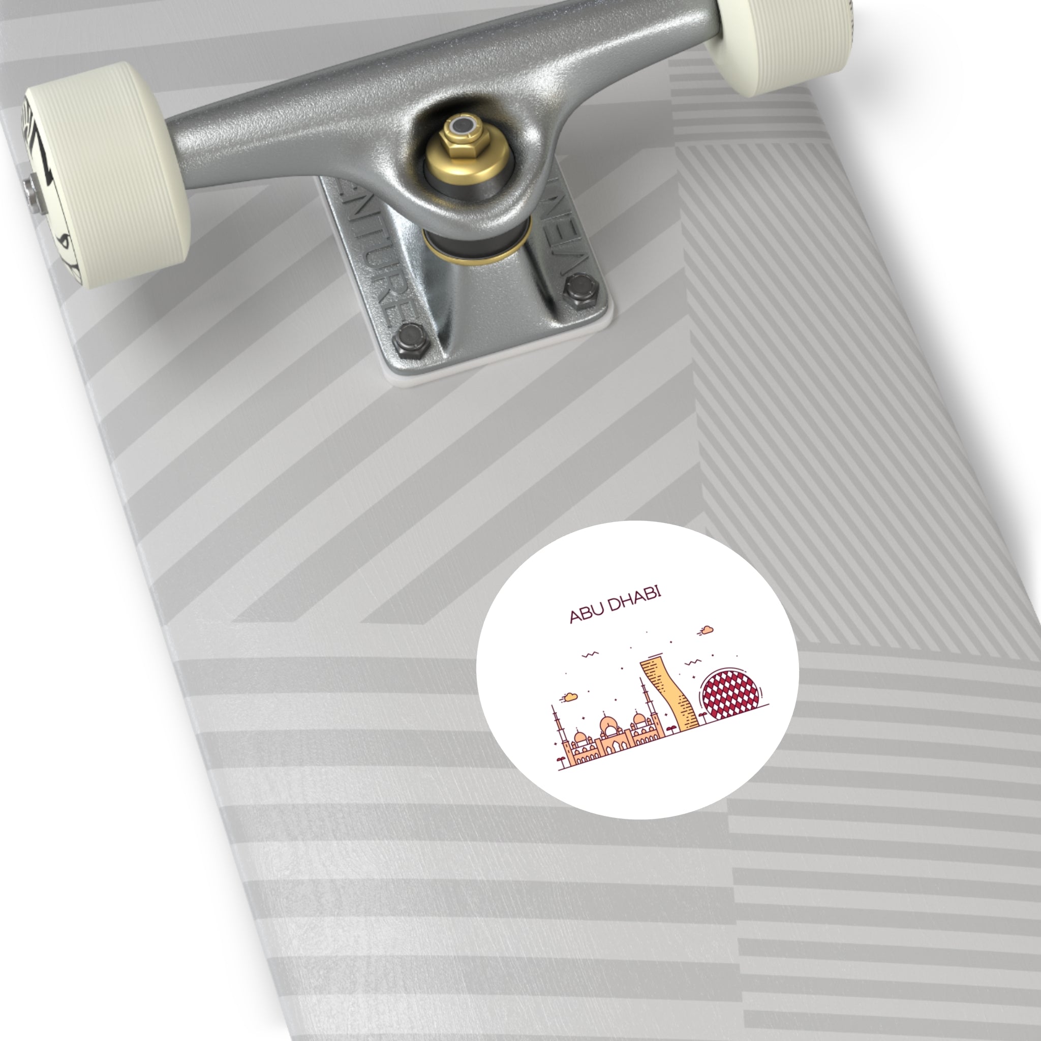 Abu Dhabi UAE - City Skyline Decal - United Arab Emirates Travel - Round Water-Resistant Vinyl Sticker = Indoor Outdoor